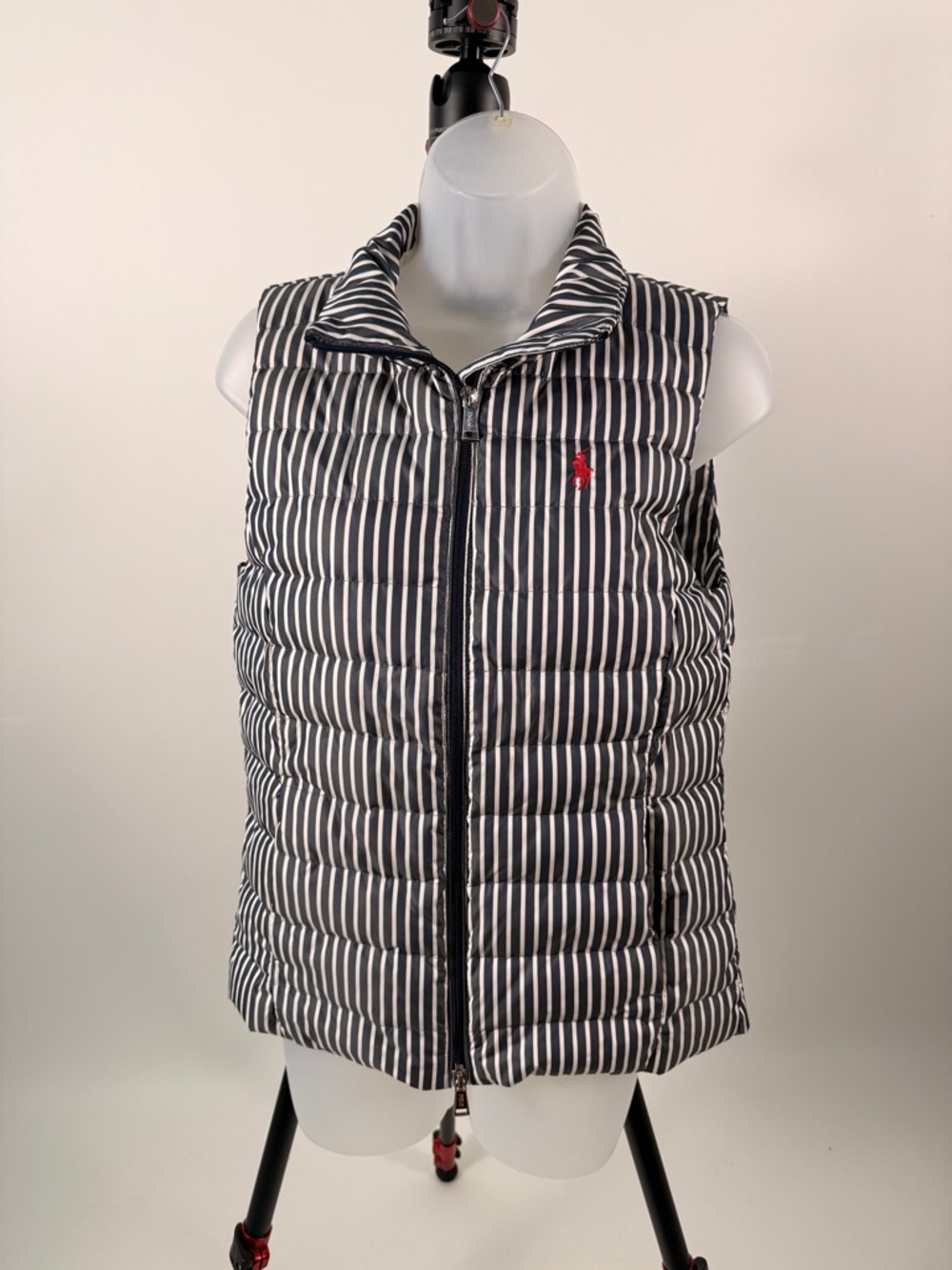 Polo by Ralph Lauren White Quilted Vest with Navy Label